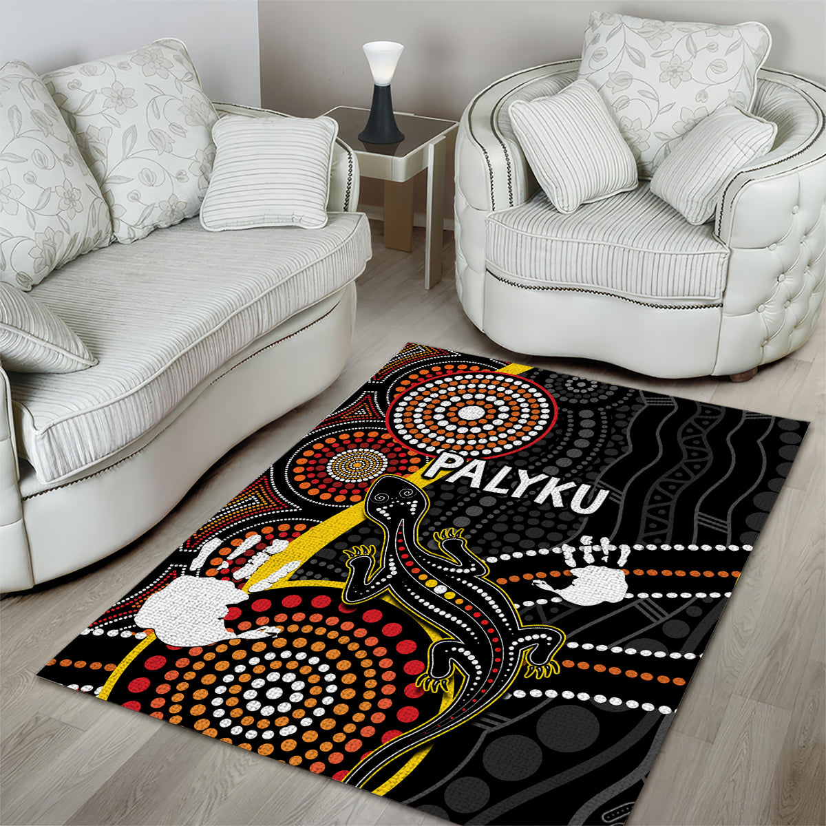 palyku-australia-lizard-aboriginal-art-area-rug