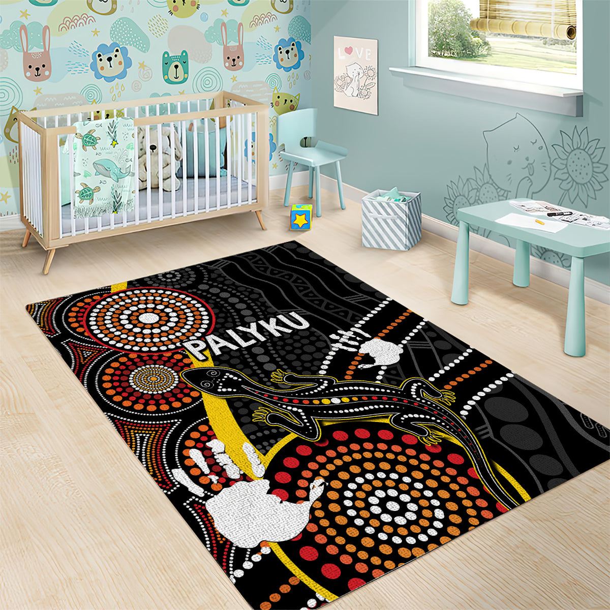 palyku-australia-lizard-aboriginal-art-area-rug