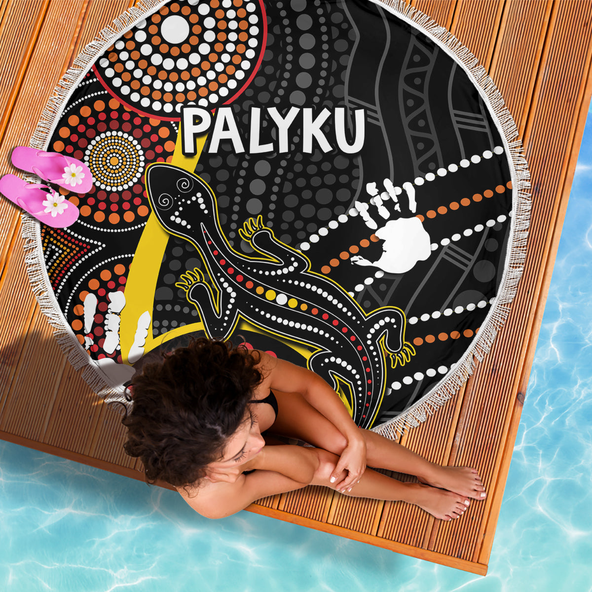 palyku-australia-lizard-aboriginal-art-beach-blanket