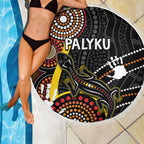 palyku-australia-lizard-aboriginal-art-beach-blanket