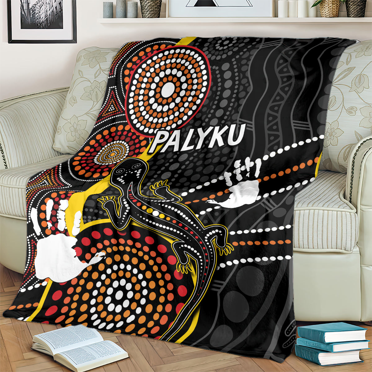 palyku-australia-lizard-aboriginal-art-blanket