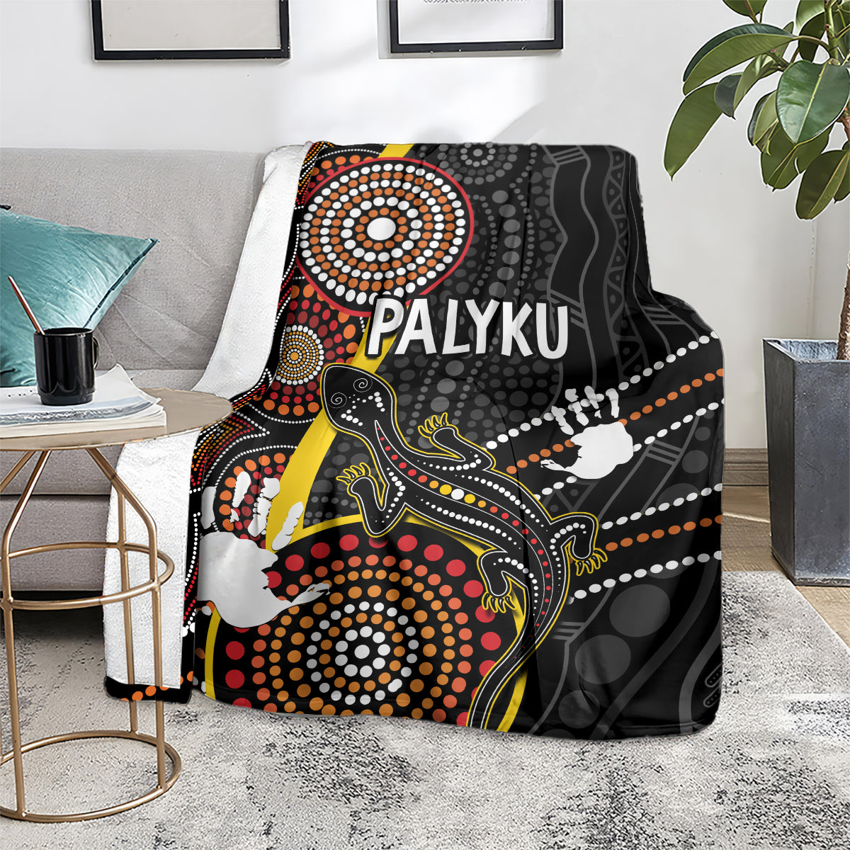palyku-australia-lizard-aboriginal-art-blanket
