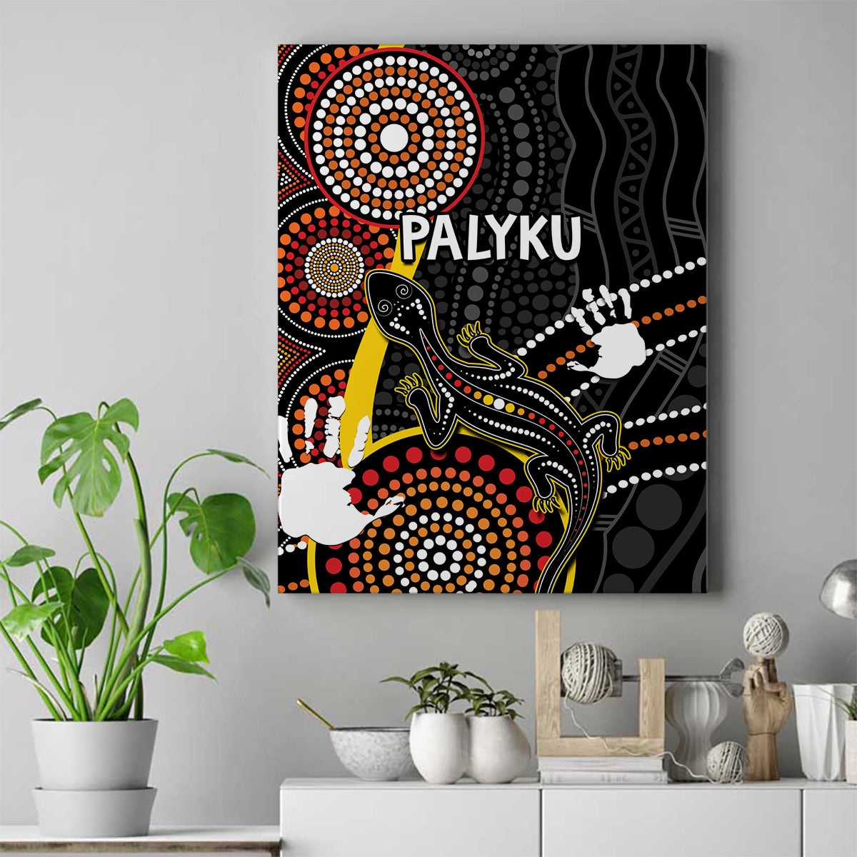 palyku-australia-lizard-aboriginal-art-canvas-wall-art