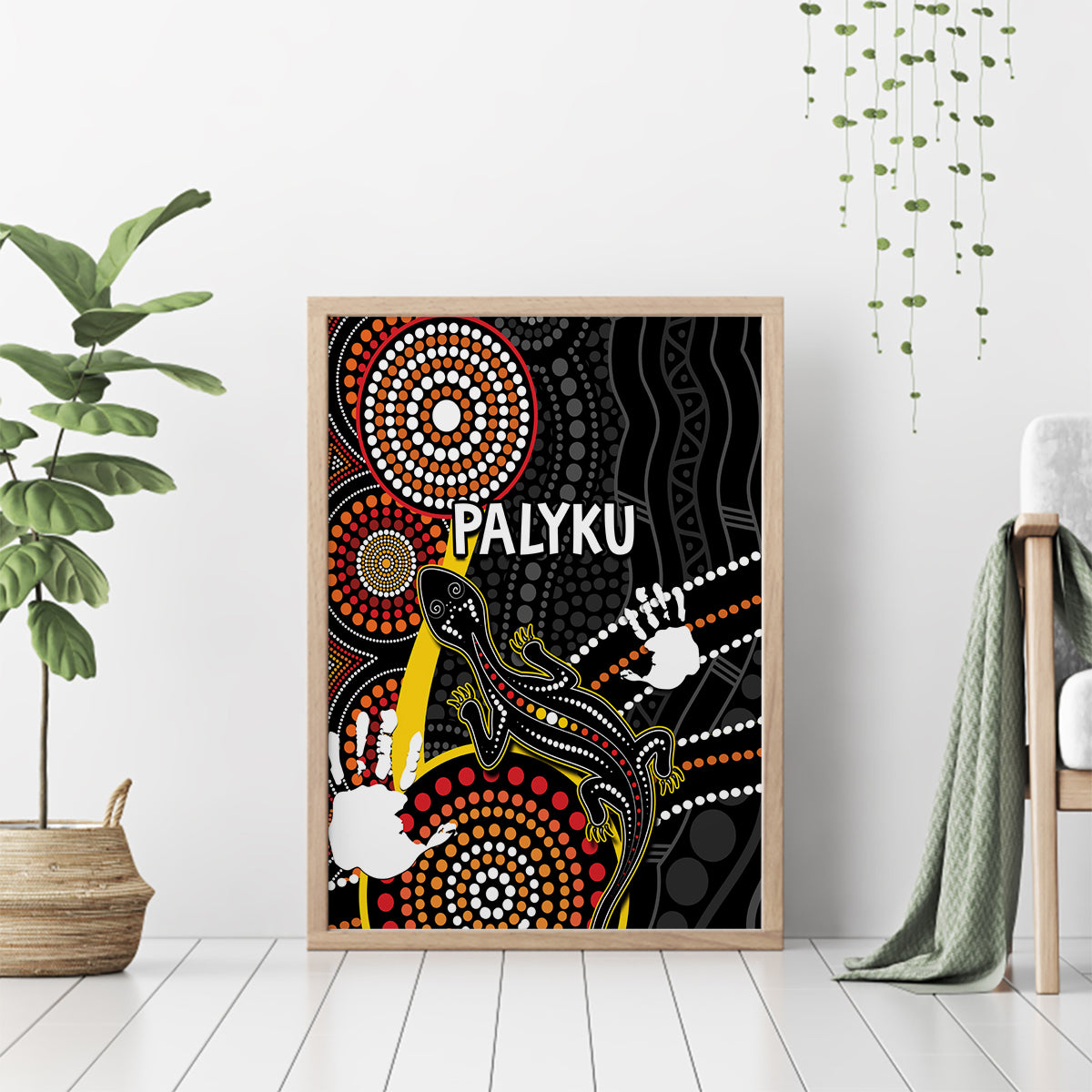 palyku-australia-lizard-aboriginal-art-canvas-wall-art