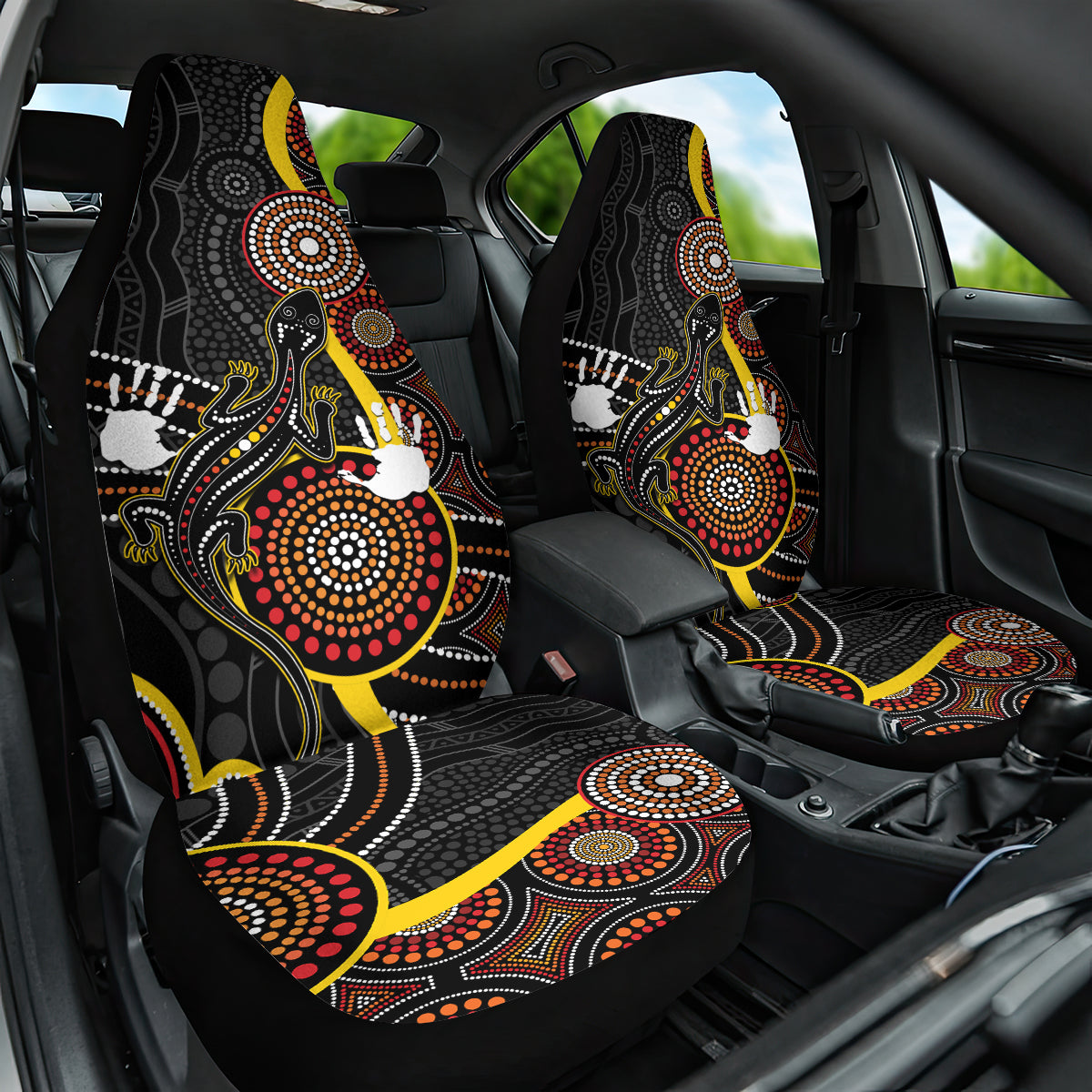 palyku-australia-lizard-aboriginal-art-car-seat-cover