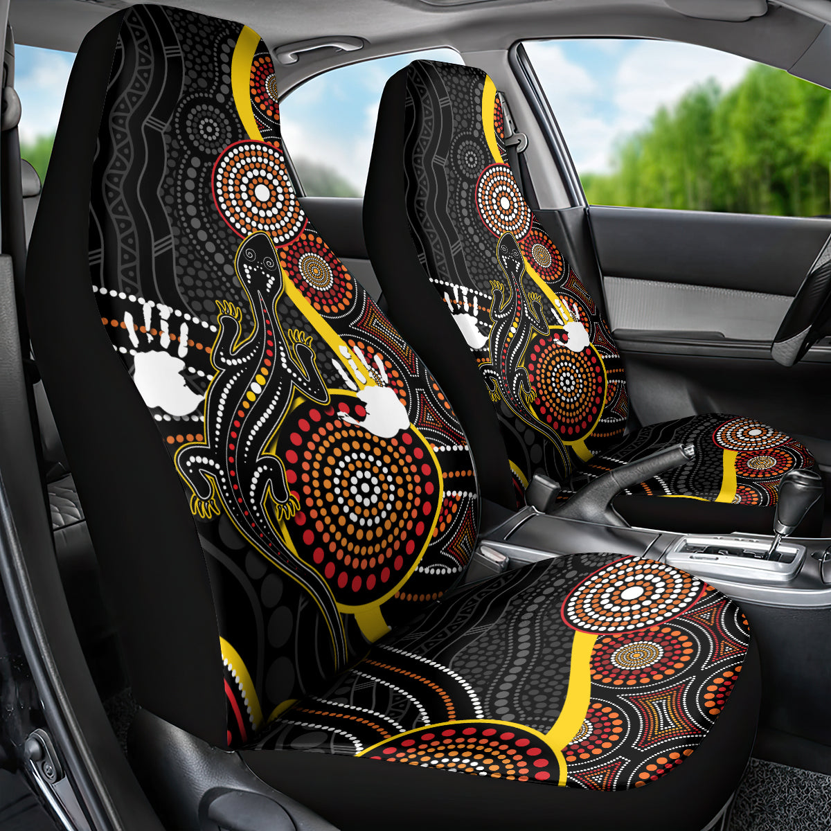 palyku-australia-lizard-aboriginal-art-car-seat-cover