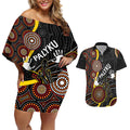 palyku-australia-lizard-aboriginal-art-couples-matching-off-shoulder-short-dress-and-hawaiian-shirt