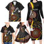 palyku-australia-lizard-aboriginal-art-family-matching-long-sleeve-bodycon-dress-and-hawaiian-shirt