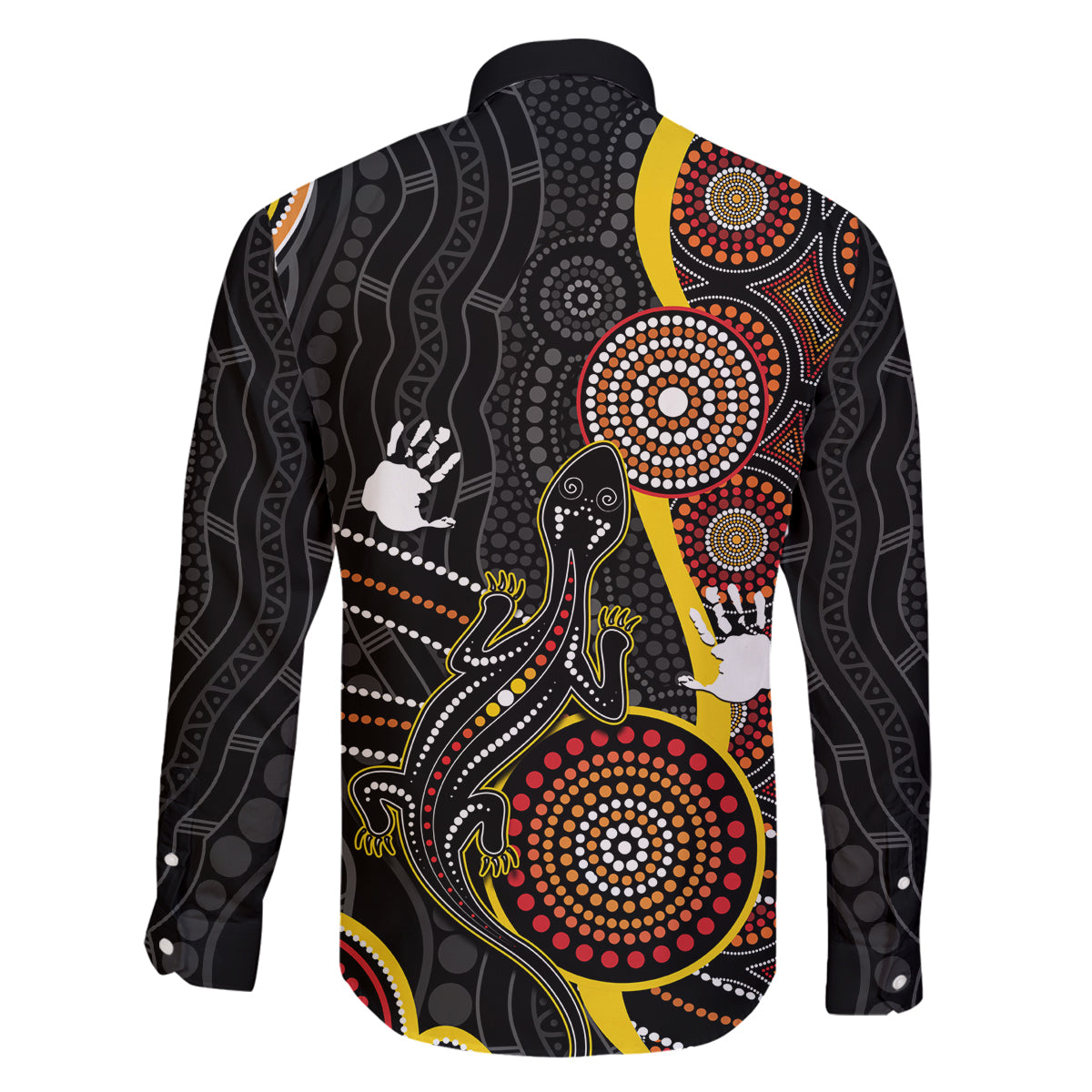 palyku-australia-lizard-aboriginal-art-family-matching-long-sleeve-bodycon-dress-and-hawaiian-shirt