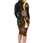palyku-australia-lizard-aboriginal-art-family-matching-long-sleeve-bodycon-dress-and-hawaiian-shirt