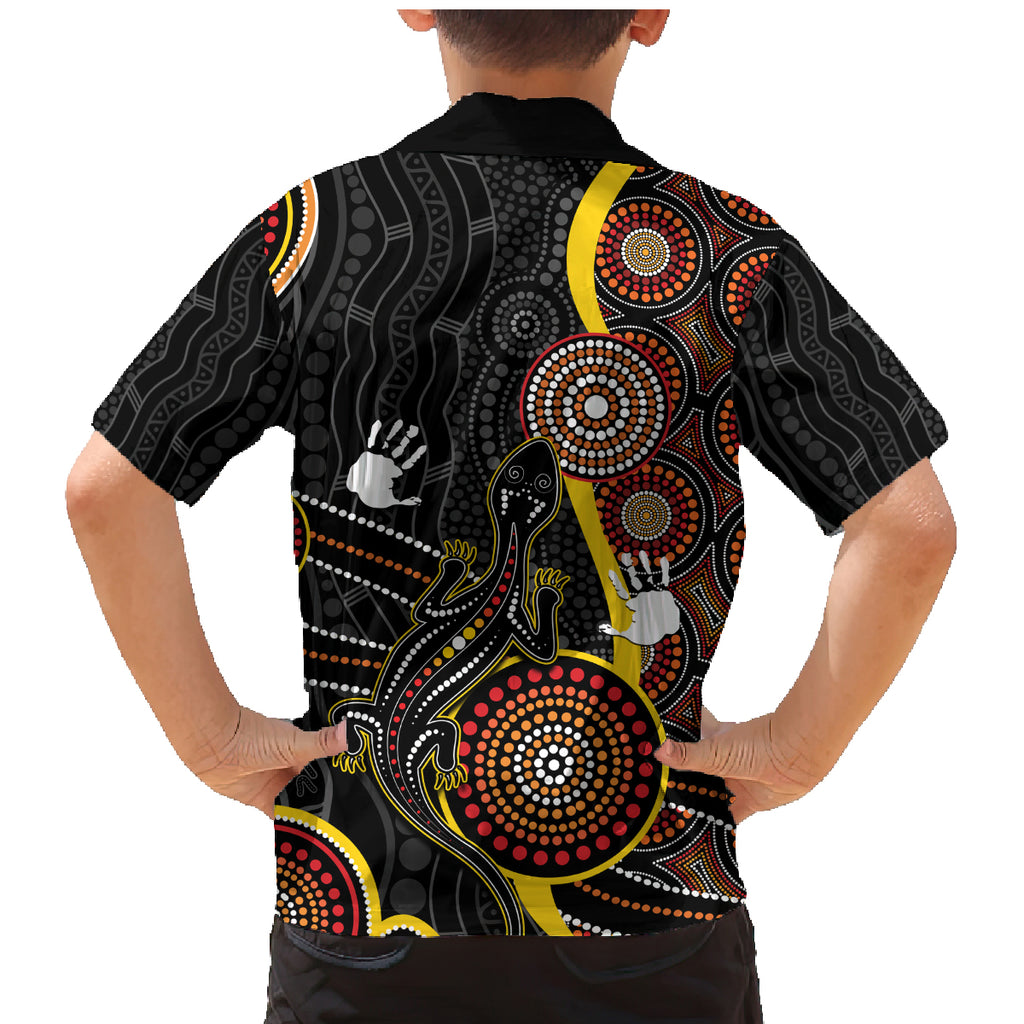 palyku-australia-lizard-aboriginal-art-family-matching-mermaid-dress-and-hawaiian-shirt