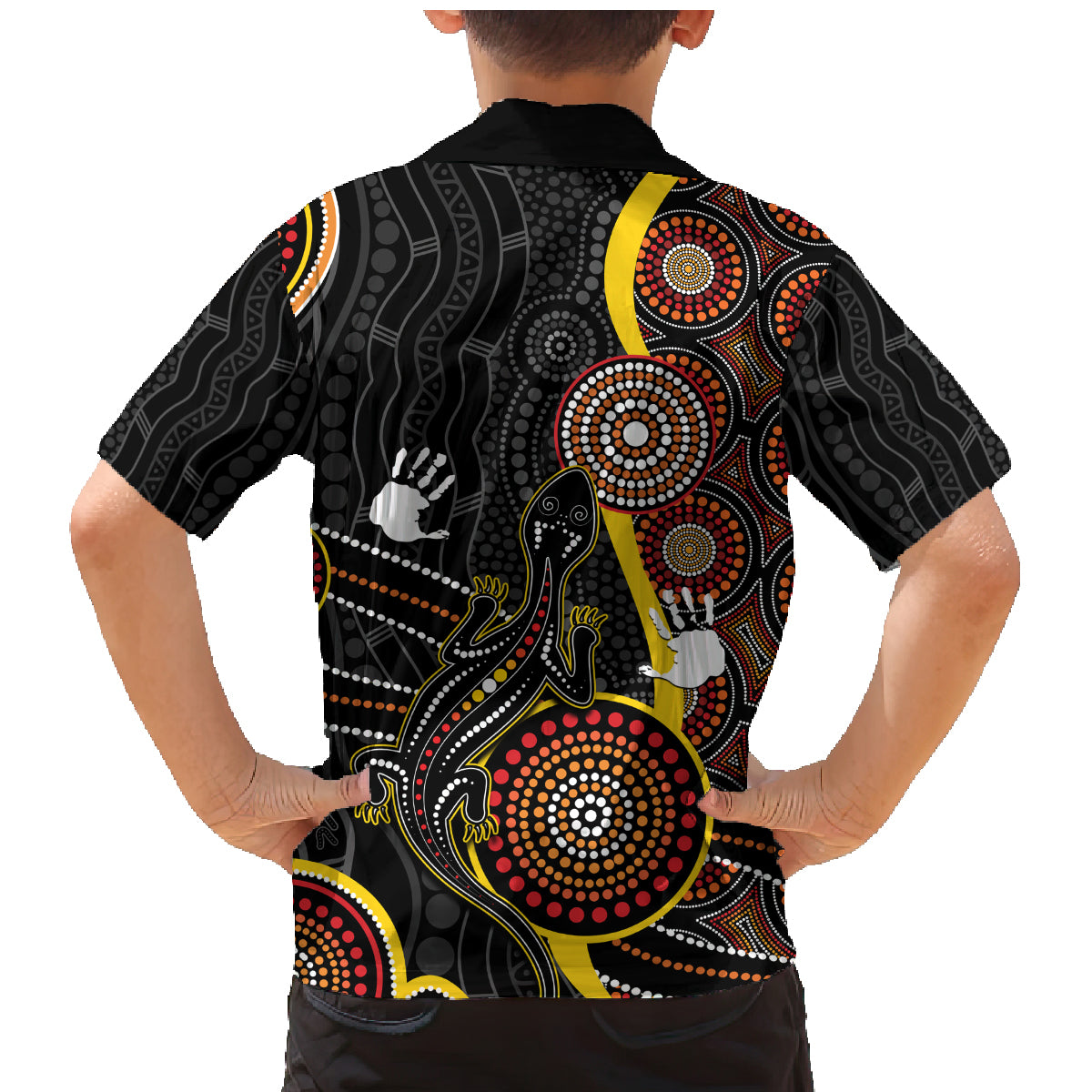 palyku-australia-lizard-aboriginal-art-family-matching-mermaid-dress-and-hawaiian-shirt