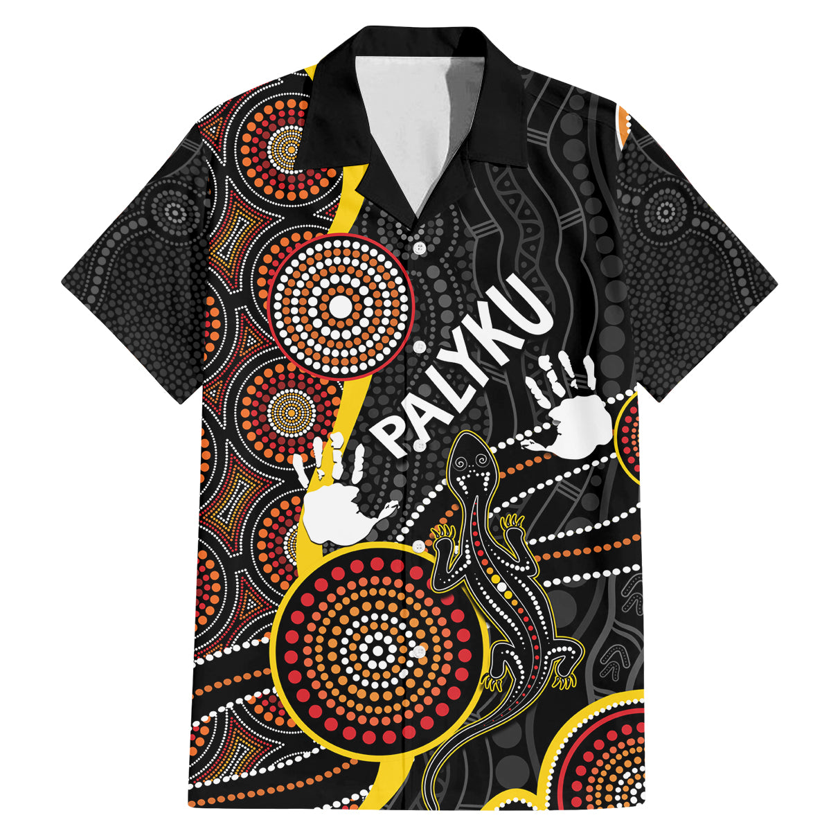 palyku-australia-lizard-aboriginal-art-family-matching-mermaid-dress-and-hawaiian-shirt