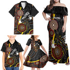 palyku-australia-lizard-aboriginal-art-family-matching-off-shoulder-maxi-dress-and-hawaiian-shirt