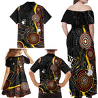palyku-australia-lizard-aboriginal-art-family-matching-off-shoulder-maxi-dress-and-hawaiian-shirt