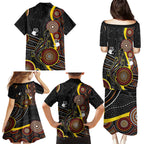 palyku-australia-lizard-aboriginal-art-family-matching-puletasi-dress-and-hawaiian-shirt