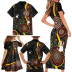 palyku-australia-lizard-aboriginal-art-family-matching-short-sleeve-bodycon-dress-and-hawaiian-shirt
