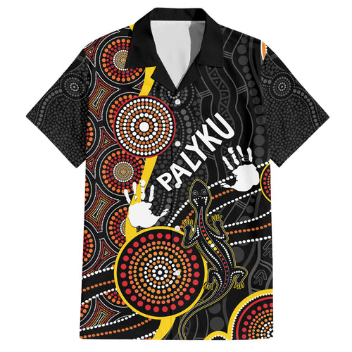 palyku-australia-lizard-aboriginal-art-family-matching-short-sleeve-bodycon-dress-and-hawaiian-shirt