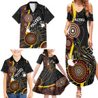 palyku-australia-lizard-aboriginal-art-family-matching-summer-maxi-dress-and-hawaiian-shirt