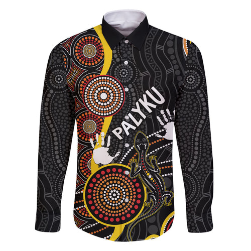 palyku-australia-lizard-aboriginal-art-family-matching-summer-maxi-dress-and-hawaiian-shirt