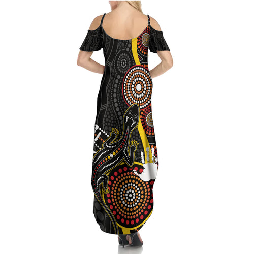 palyku-australia-lizard-aboriginal-art-family-matching-summer-maxi-dress-and-hawaiian-shirt