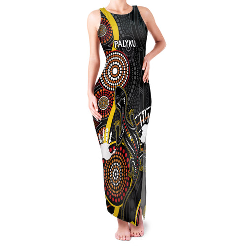 palyku-australia-lizard-aboriginal-art-family-matching-tank-maxi-dress-and-hawaiian-shirt