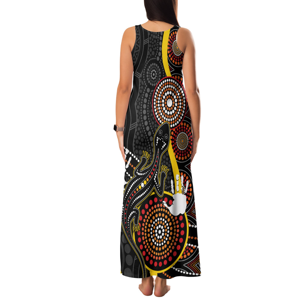 palyku-australia-lizard-aboriginal-art-family-matching-tank-maxi-dress-and-hawaiian-shirt
