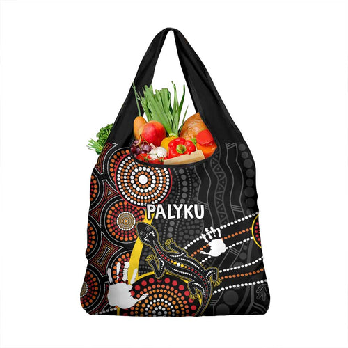 PALYKU Australia Lizard Aboriginal Art Grocery Bag