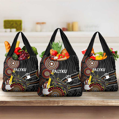 PALYKU Australia Lizard Aboriginal Art Grocery Bag
