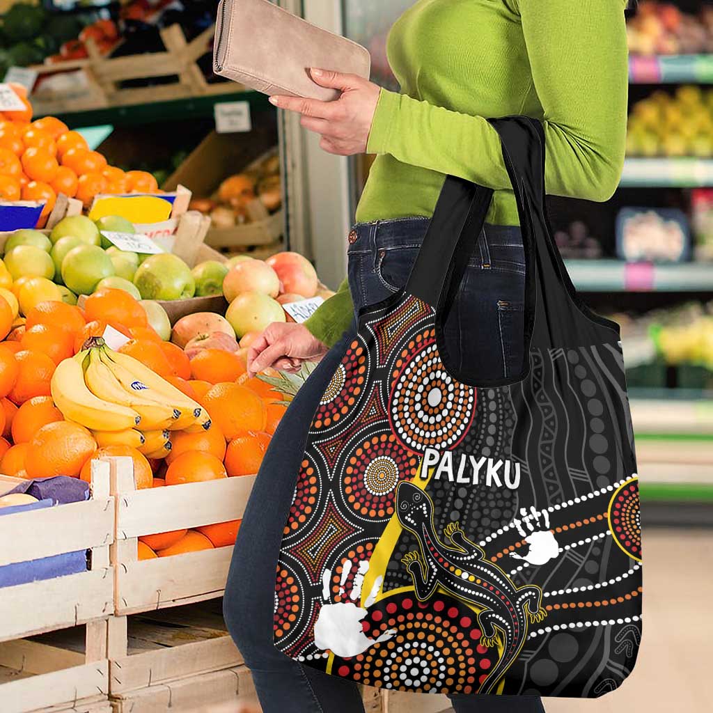 PALYKU Australia Lizard Aboriginal Art Grocery Bag