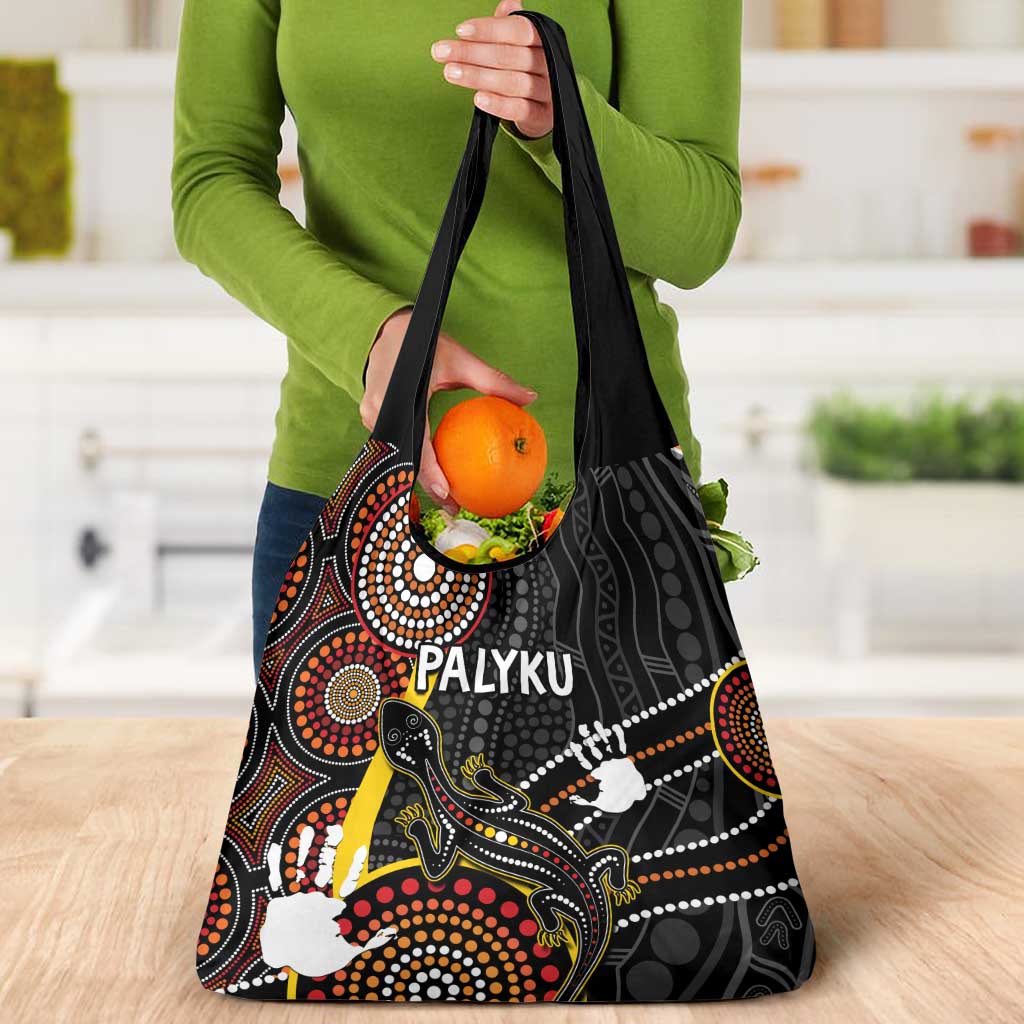 PALYKU Australia Lizard Aboriginal Art Grocery Bag
