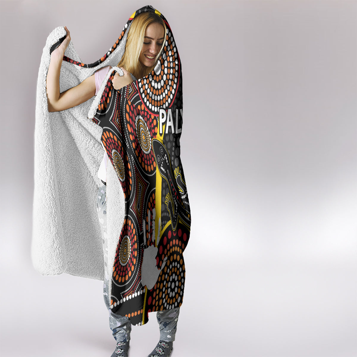 palyku-australia-lizard-aboriginal-art-hooded-blanket