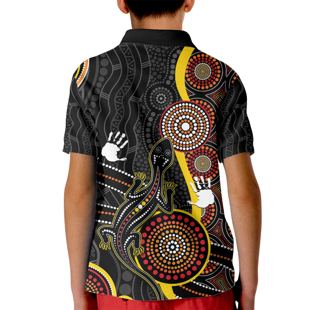 palyku-australia-lizard-aboriginal-art-kid-polo-shirt