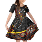 palyku-australia-lizard-aboriginal-art-kid-short-sleeve-dress