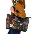 palyku-australia-lizard-aboriginal-art-leather-tote-bag