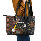 palyku-australia-lizard-aboriginal-art-leather-tote-bag