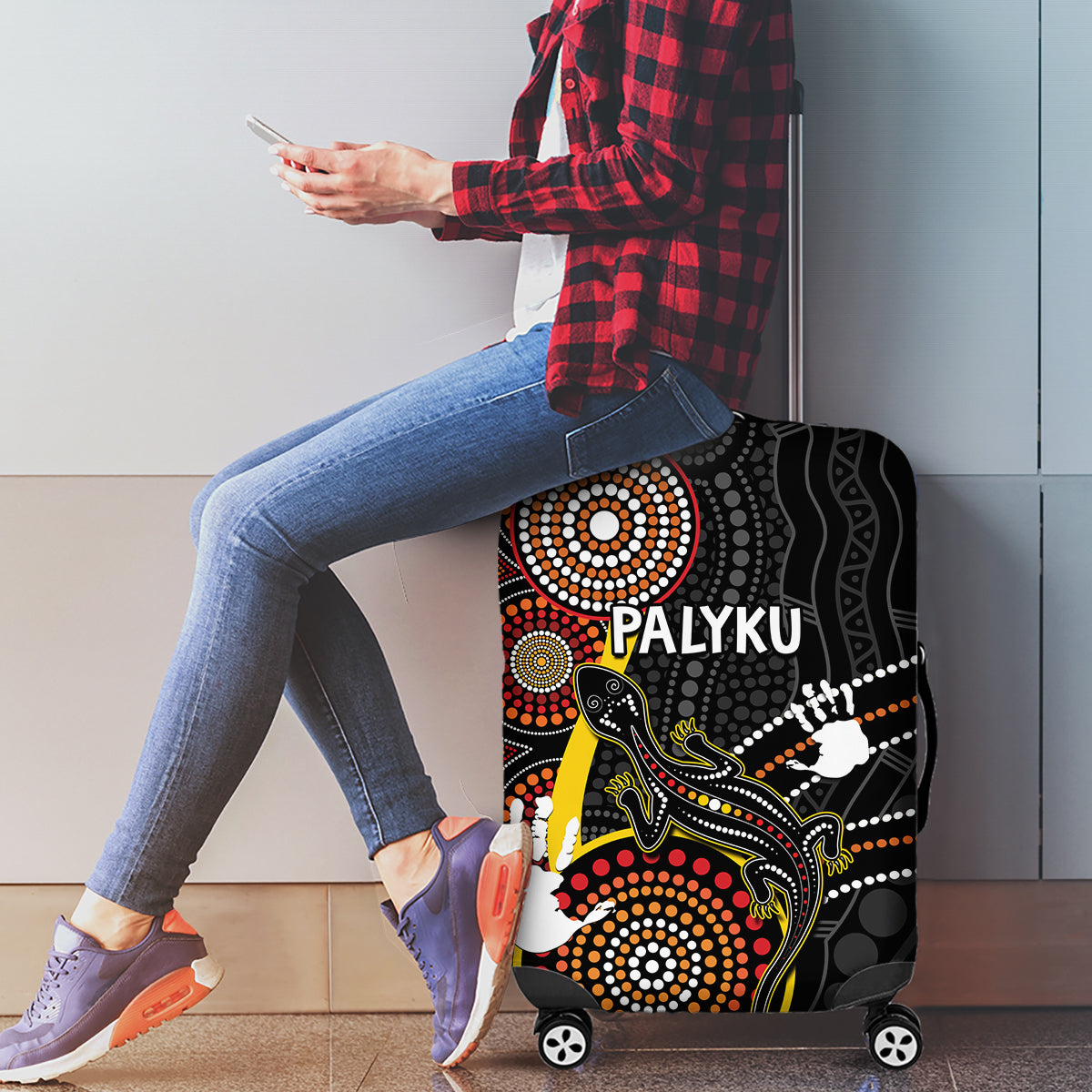 palyku-australia-lizard-aboriginal-art-luggage-cover