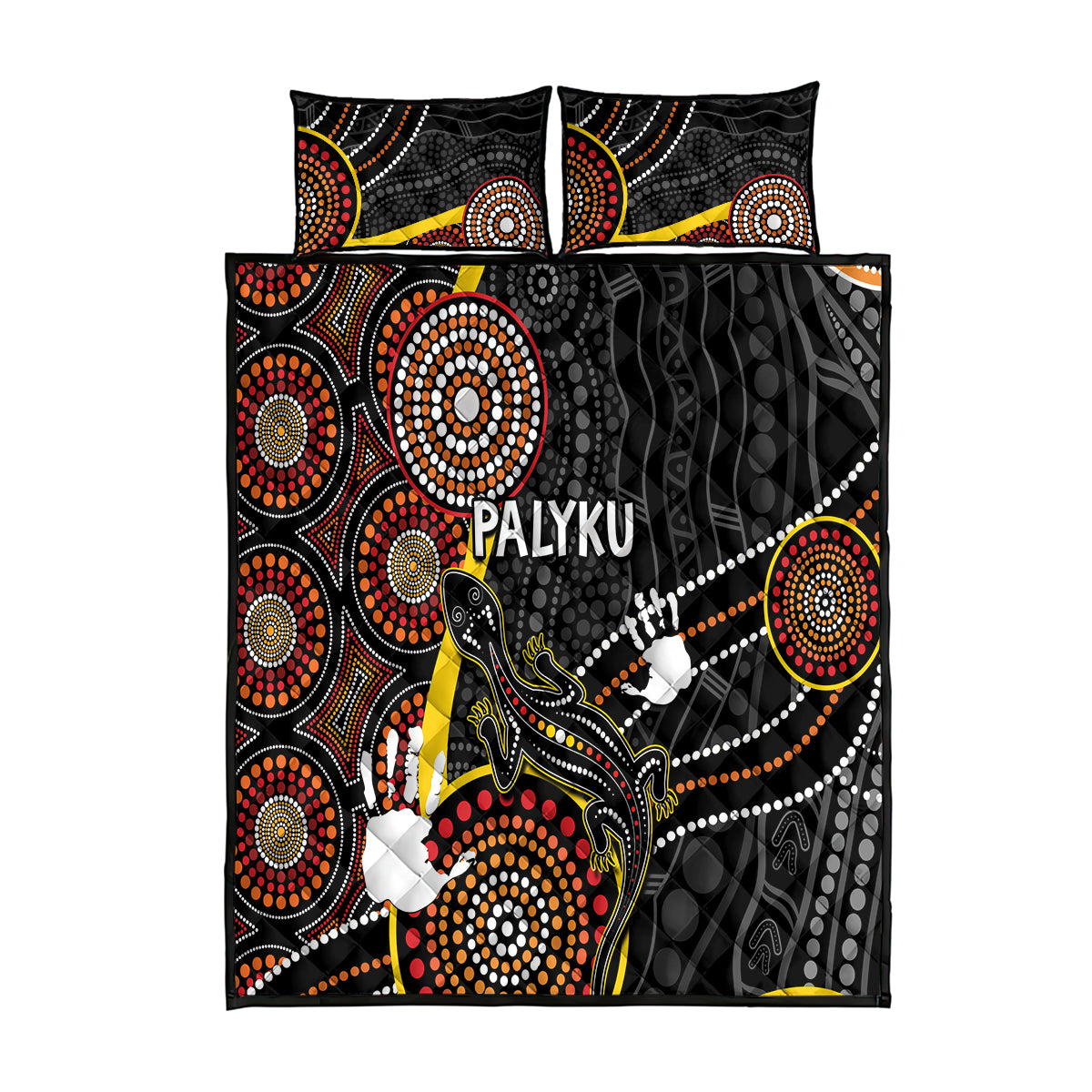 palyku-australia-lizard-aboriginal-art-quilt-bed-set