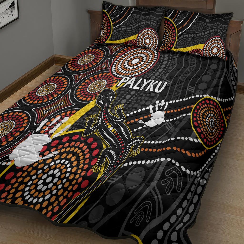 palyku-australia-lizard-aboriginal-art-quilt-bed-set