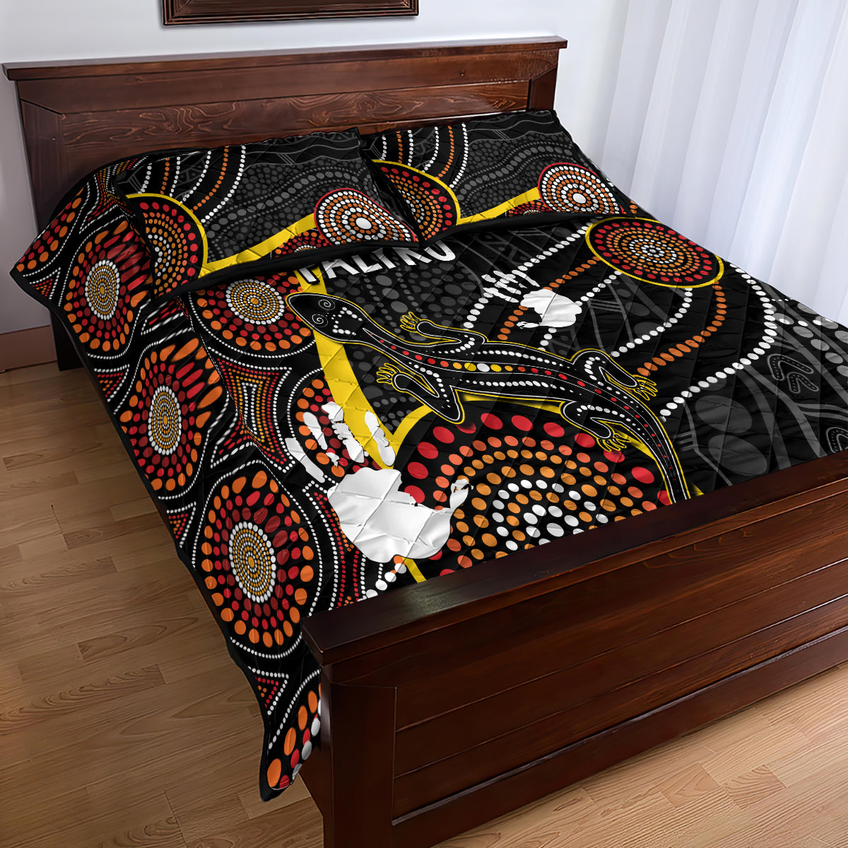palyku-australia-lizard-aboriginal-art-quilt-bed-set