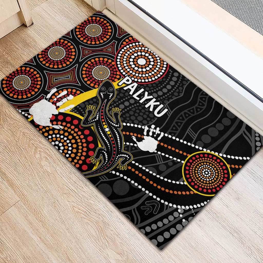 palyku-australia-lizard-aboriginal-art-rubber-doormat