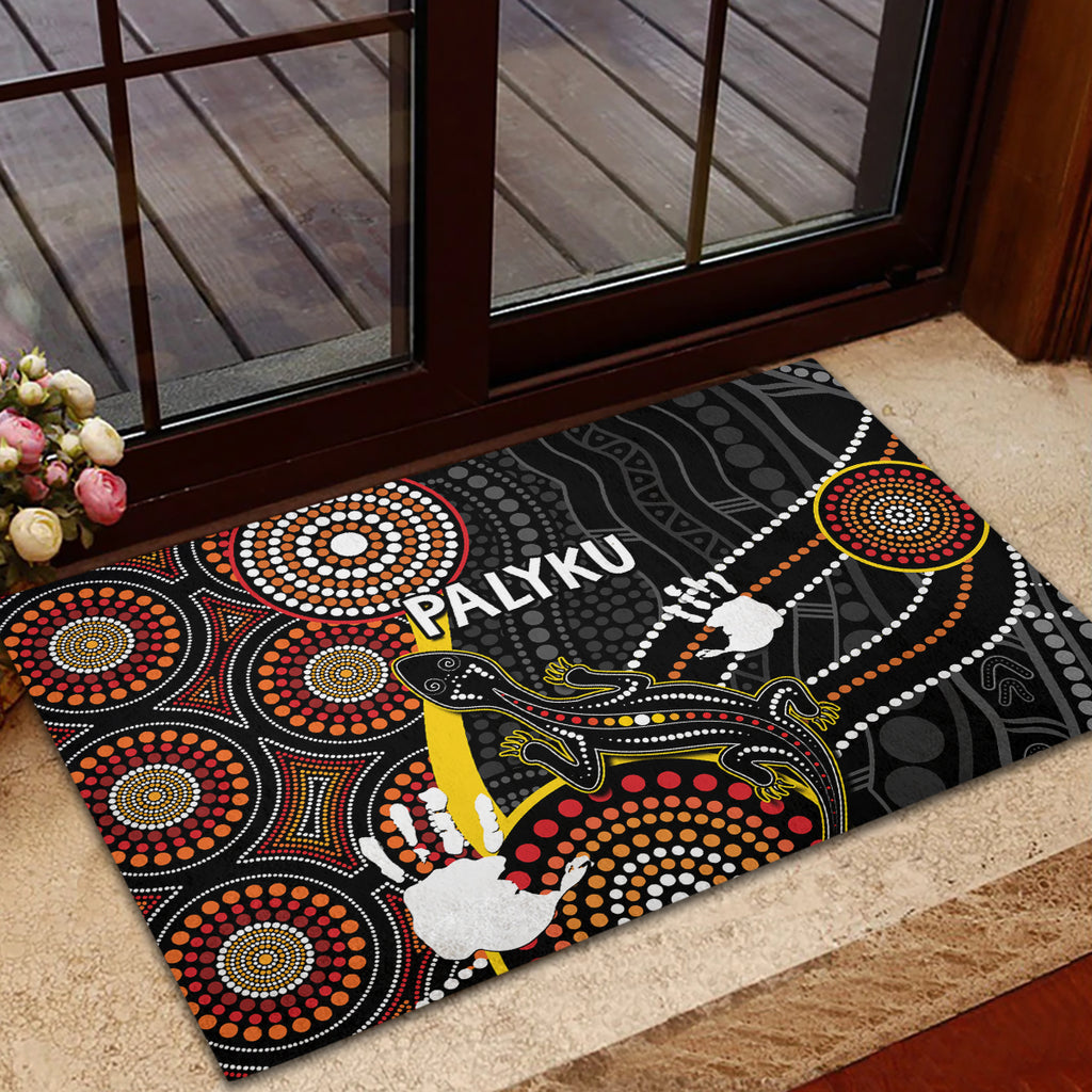palyku-australia-lizard-aboriginal-art-rubber-doormat