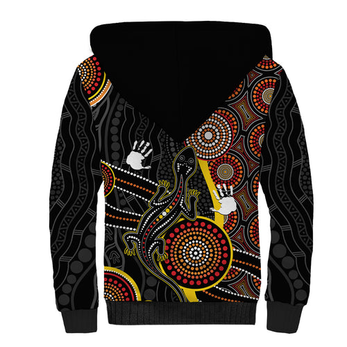 palyku-australia-lizard-aboriginal-art-sherpa-hoodie