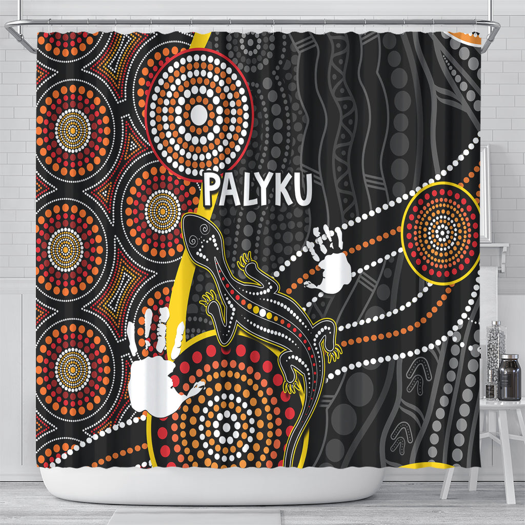 palyku-australia-lizard-aboriginal-art-shower-curtain