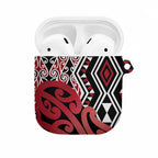 New Zealand AirPods Case Aotearoa Kowhaiwhai Mix Taniko Art - Red - Aussie Hoodie