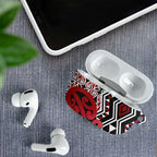 New Zealand AirPods Case Aotearoa Kowhaiwhai Mix Taniko Art - Red - Aussie Hoodie