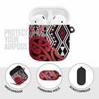 New Zealand AirPods Case Aotearoa Kowhaiwhai Mix Taniko Art - Red - Aussie Hoodie