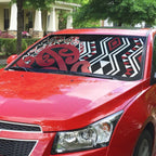 New Zealand Auto Sun Shade Aotearoa Kowhaiwhai Mix Taniko Art - Red - Aussie Hoodie