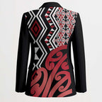 New Zealand Blazer Aotearoa Kowhaiwhai Mix Taniko Art - Red - Aussie Hoodie