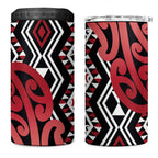New Zealand 4 in 1 Can Cooler Tumbler Aotearoa Kowhaiwhai Mix Taniko Art - Red